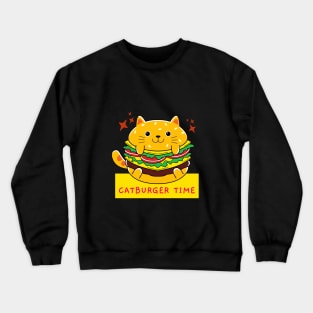 National Cheeseburger Day- Cute Catburger Crewneck Sweatshirt